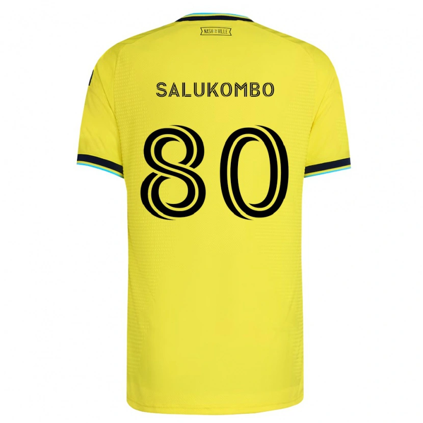 Danxen Kinder David Salukombo #80 Hellgelb Marineblau Heimtrikot Trikot 2026/27 T-Shirt