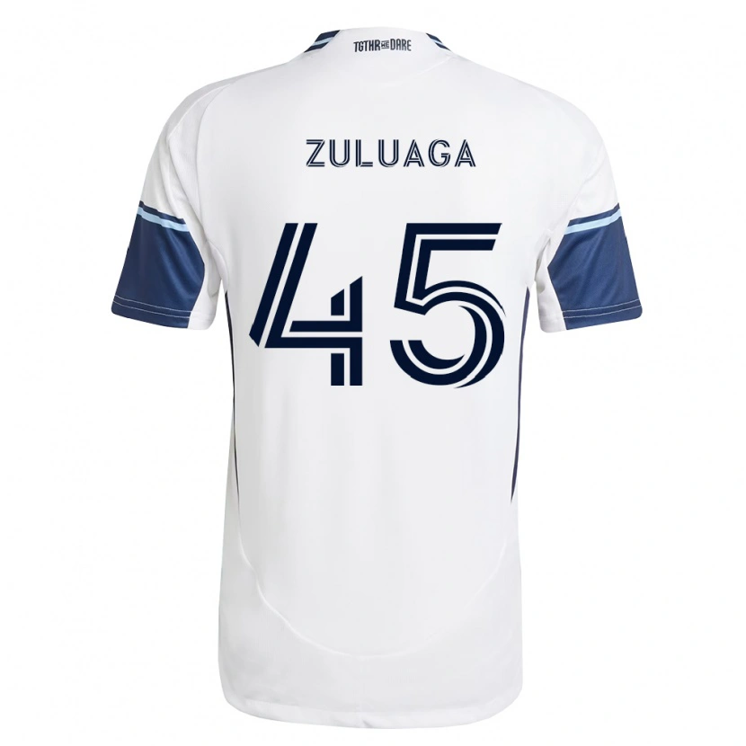 Danxen Kinder Yeider Zuluaga #45 Weiß Königsblau Heimtrikot Trikot 2026/27 T-Shirt