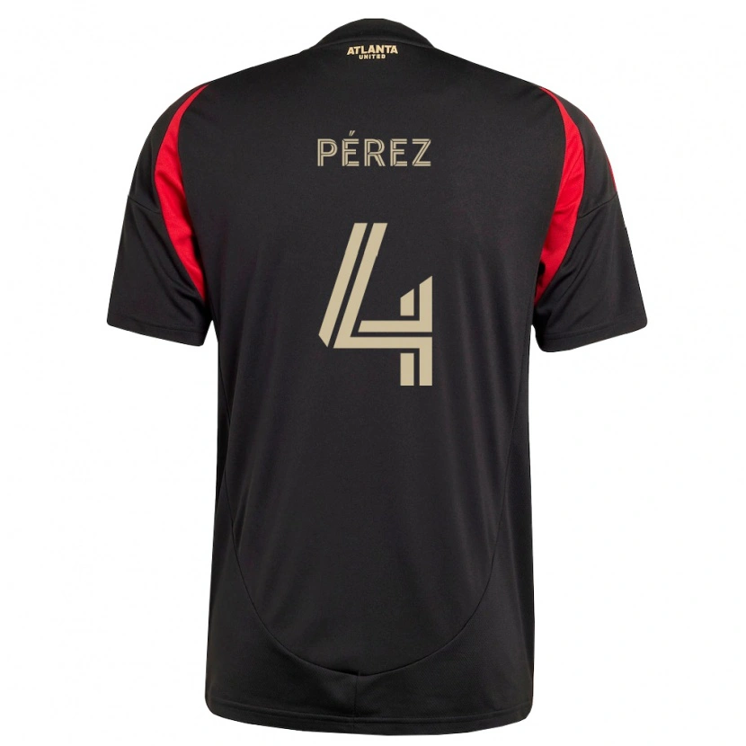 Danxen Kinder Gary Pérez #4 Schwarz Rot Heimtrikot Trikot 2026/27 T-Shirt
