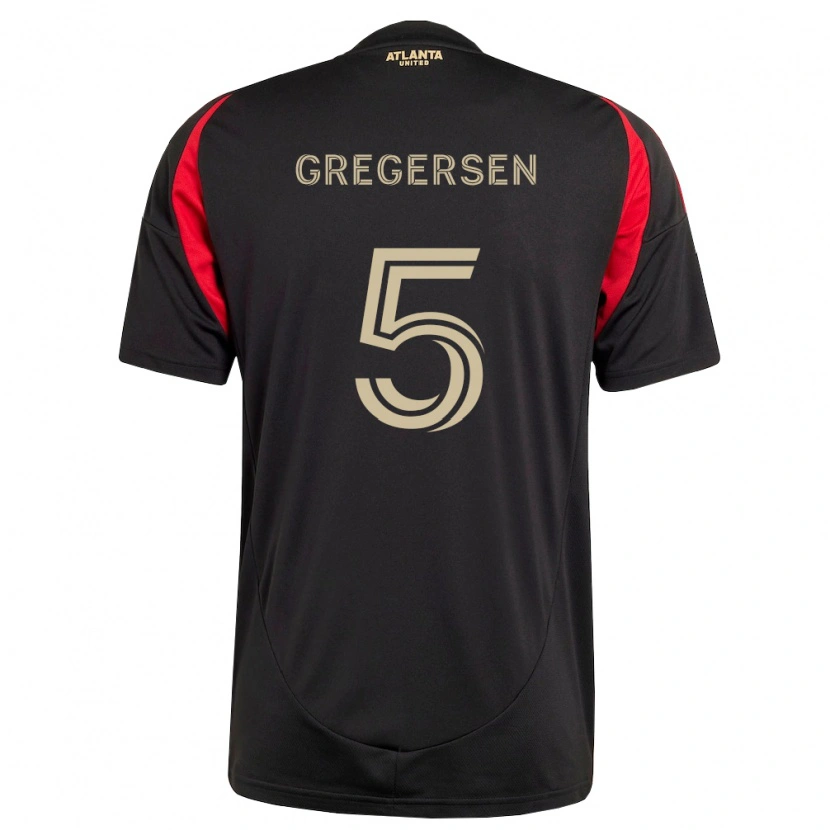 Danxen Kinder Stian Gregersen #5 Schwarz Rot Heimtrikot Trikot 2026/27 T-Shirt