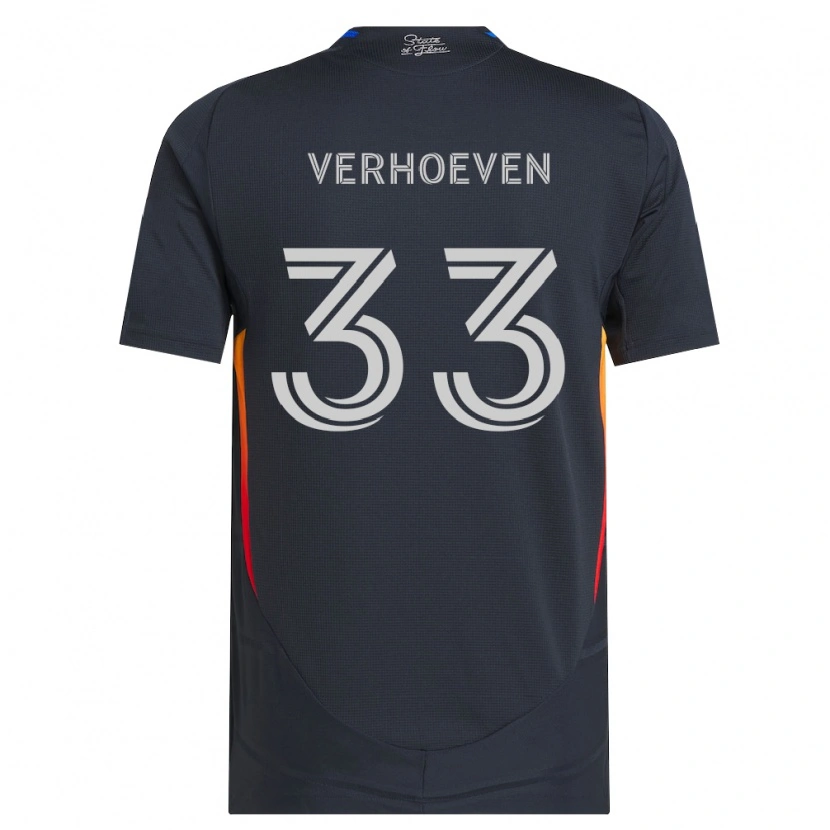 Danxen Kinder Oscar Verhoeven #33 Dunkelgrau Rot Heimtrikot Trikot 2026/27 T-Shirt