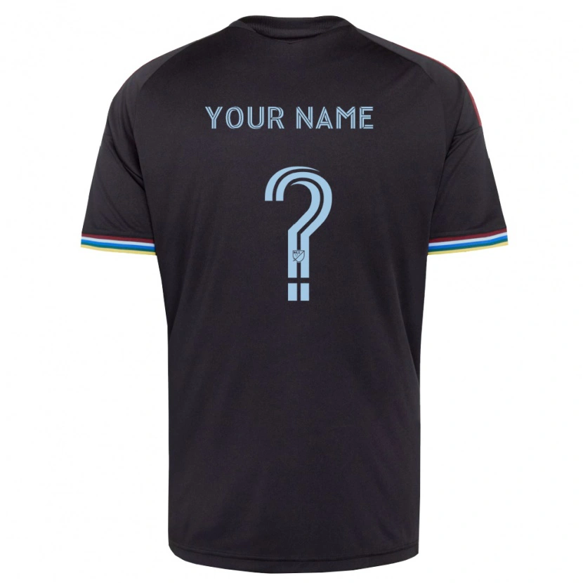 Danxen Kinder Ihren Namen #0 Schwarz Himmelblau Heimtrikot Trikot 2026/27 T-Shirt
