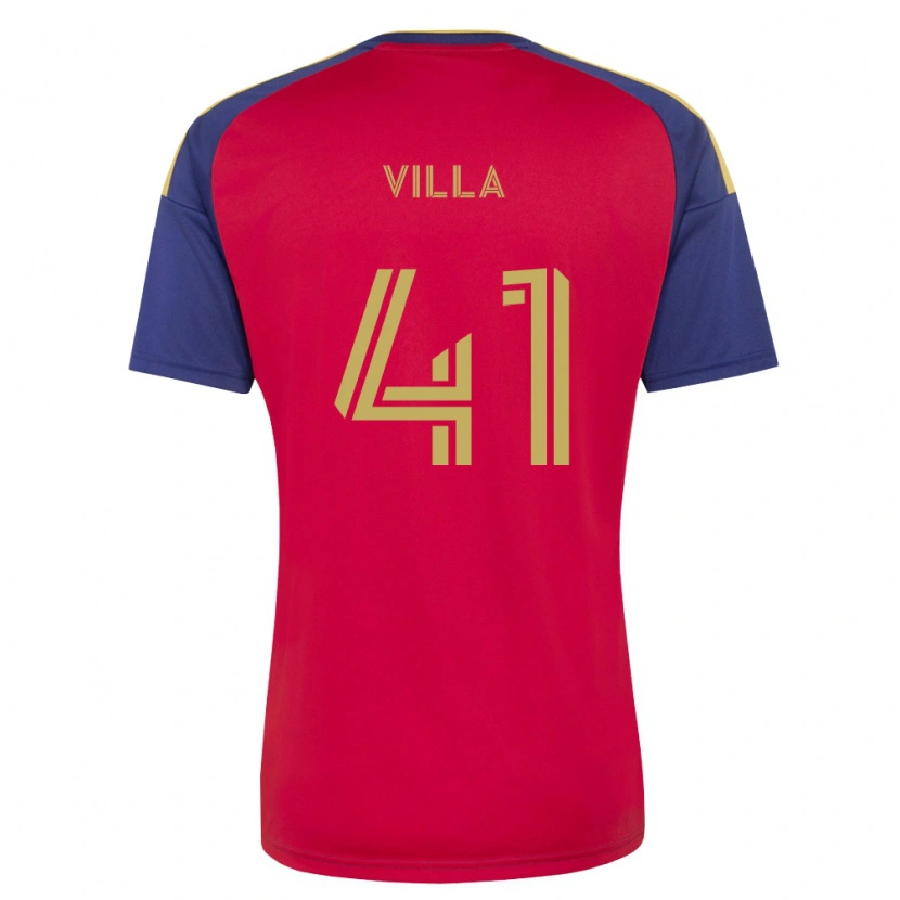 Danxen Kinder Gio Villa #41 Königsblau Braun Rot Heimtrikot Trikot 2026/27 T-Shirt