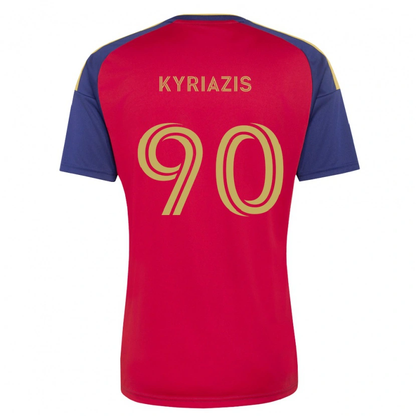 Danxen Kinder Konstantinos Kyriazis #90 Königsblau Braun Rot Heimtrikot Trikot 2026/27 T-Shirt