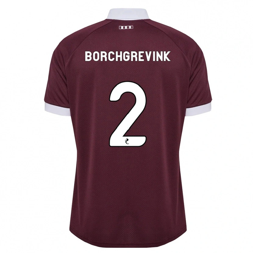 Danxen Kinder Christian Borchgrevink #2 Burgunder Weiß Heimtrikot Trikot 2026/27 T-Shirt