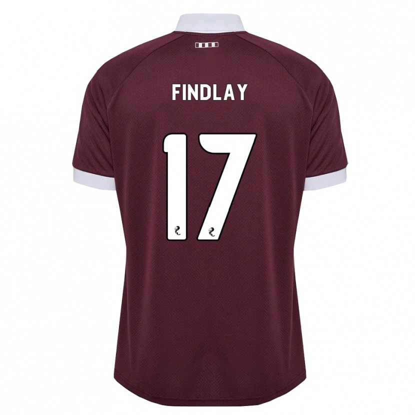 Danxen Kinder Stuart Findlay #17 Burgunder Weiß Heimtrikot Trikot 2026/27 T-Shirt