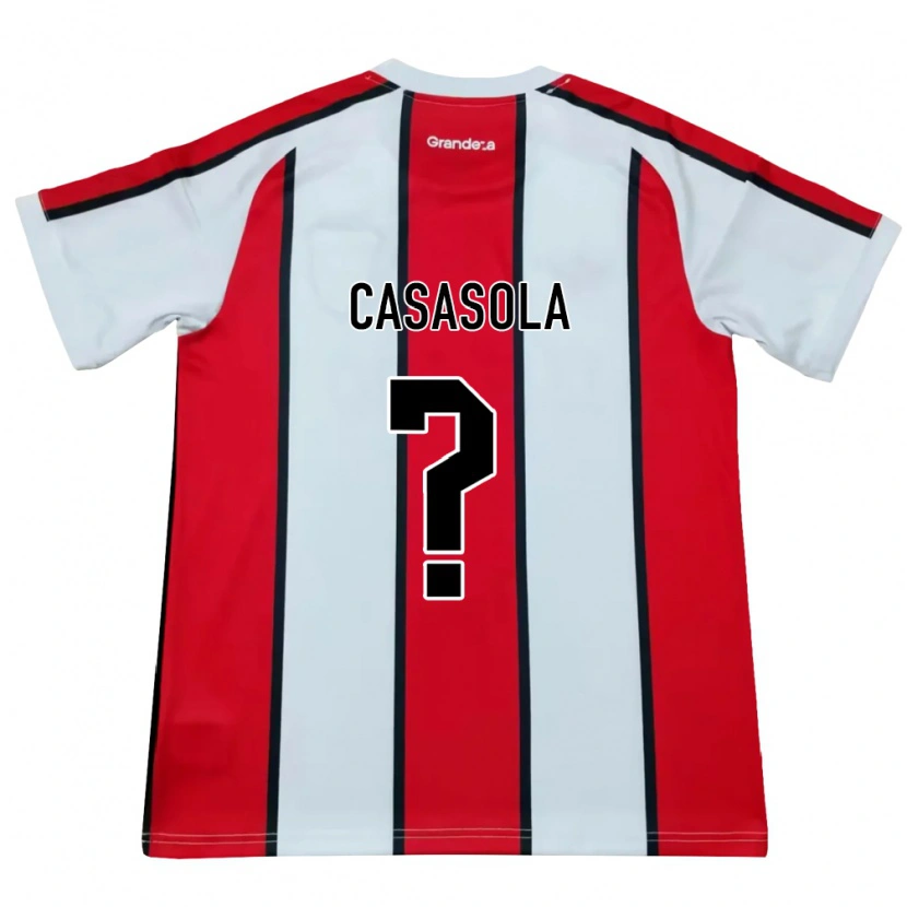 Danxen Kinder Nahuel Ignacio Casasola #0 Weiß Rot Schwarz Auswärtstrikot Trikot 2026/27 T-Shirt