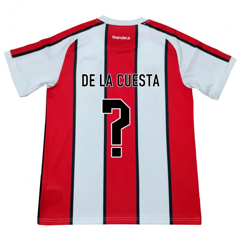 Danxen Kinder Agustín De La Cuesta #0 Weiß Rot Schwarz Auswärtstrikot Trikot 2026/27 T-Shirt