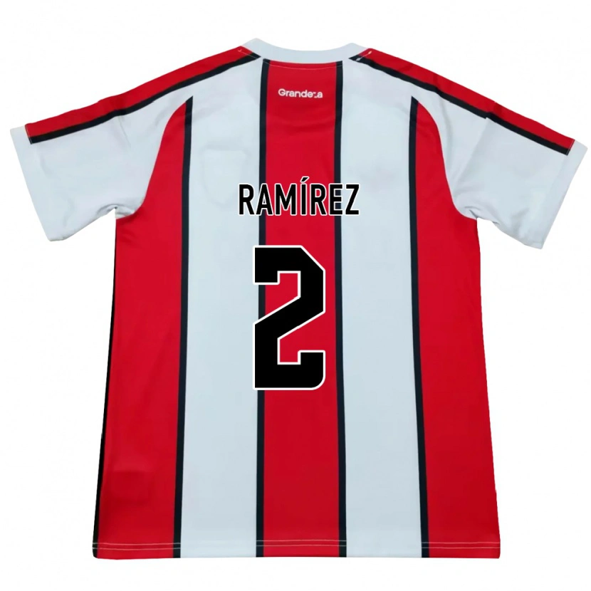 Danxen Kinder Tobías Ramírez #2 Weiß Rot Schwarz Auswärtstrikot Trikot 2026/27 T-Shirt