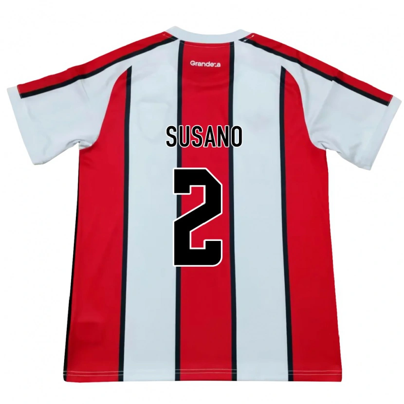 Danxen Kinder Ángel Susano #2 Weiß Rot Schwarz Auswärtstrikot Trikot 2026/27 T-Shirt