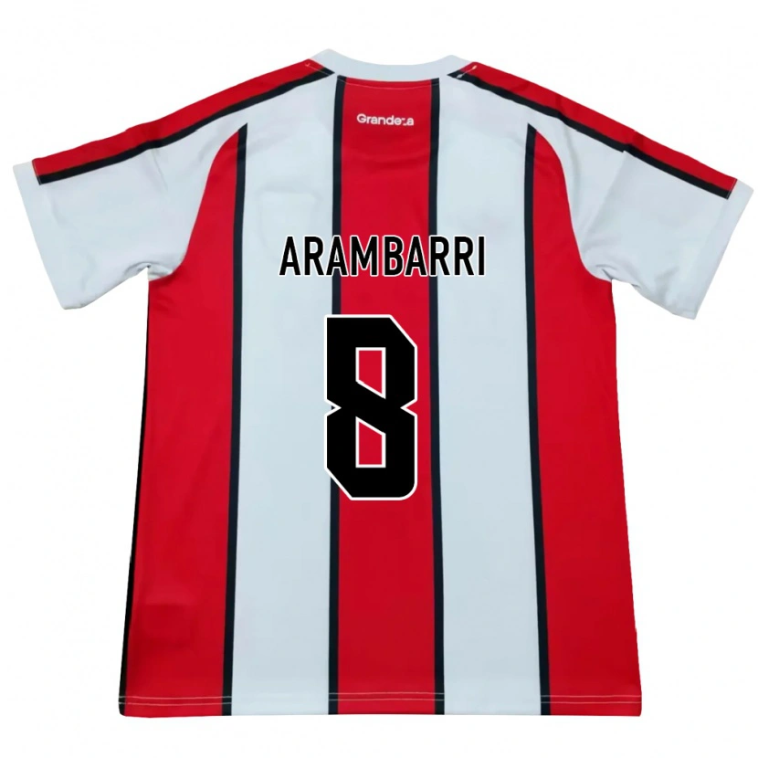 Danxen Kinder Mauro Arambarri #8 Weiß Rot Schwarz Auswärtstrikot Trikot 2026/27 T-Shirt
