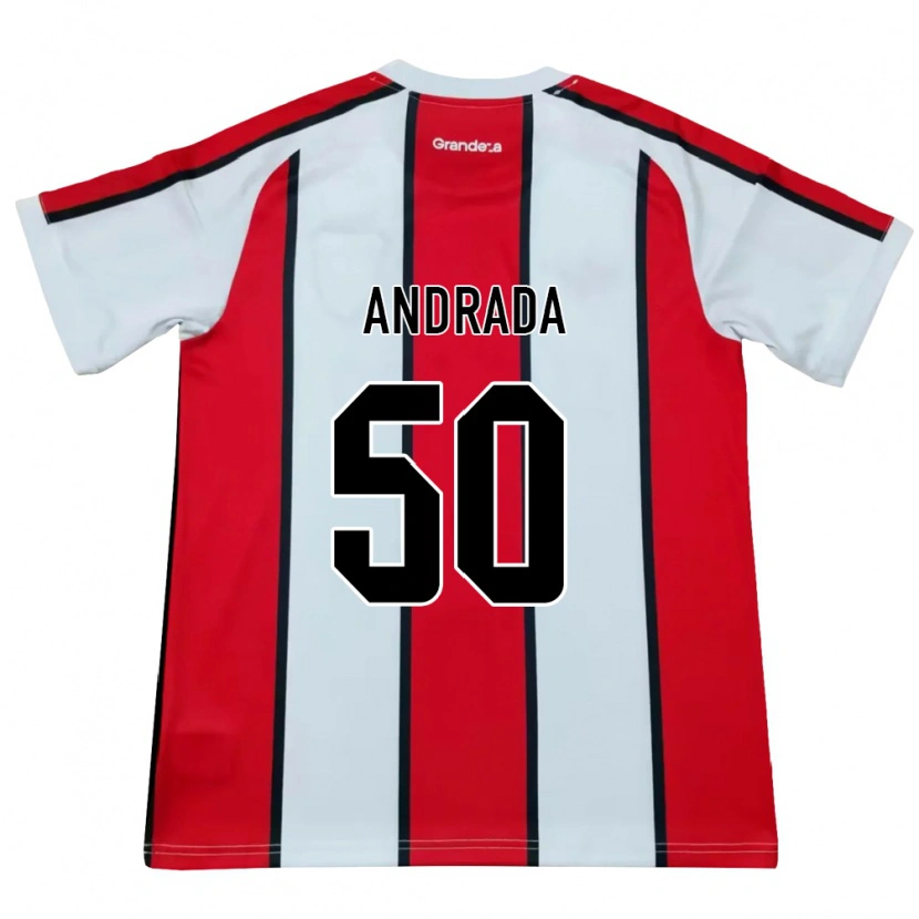 Danxen Kinder Tobías Andrada #50 Weiß Rot Schwarz Auswärtstrikot Trikot 2026/27 T-Shirt