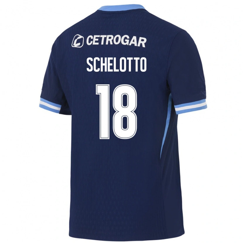 Danxen Kinder Ezequiel Schelotto #18 Königsblau Hellblau Weiß Auswärtstrikot Trikot 2026/27 T-Shirt
