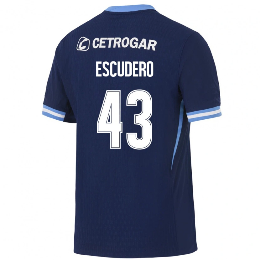 Danxen Kinder Gonzalo Escudero #43 Königsblau Hellblau Weiß Auswärtstrikot Trikot 2026/27 T-Shirt