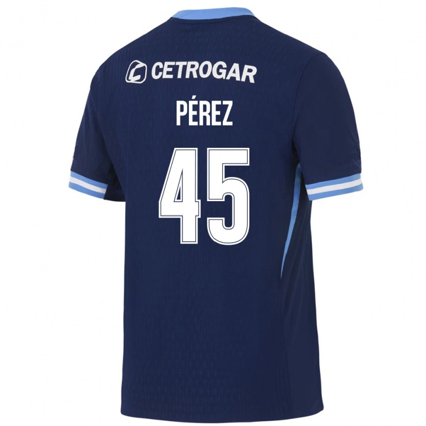 Danxen Kinder Ezequiel Pérez #45 Königsblau Hellblau Weiß Auswärtstrikot Trikot 2026/27 T-Shirt