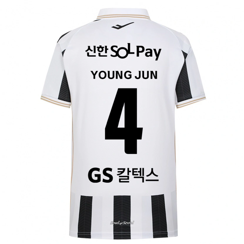 Danxen Kinder Young-Jun Lee #4 Schwarz Weiß Auswärtstrikot Trikot 2026/27 T-Shirt