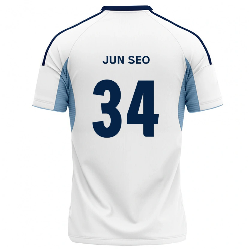 Danxen Kinder Jun-Seo Kim #34 Königsblau Weiß Auswärtstrikot Trikot 2026/27 T-Shirt