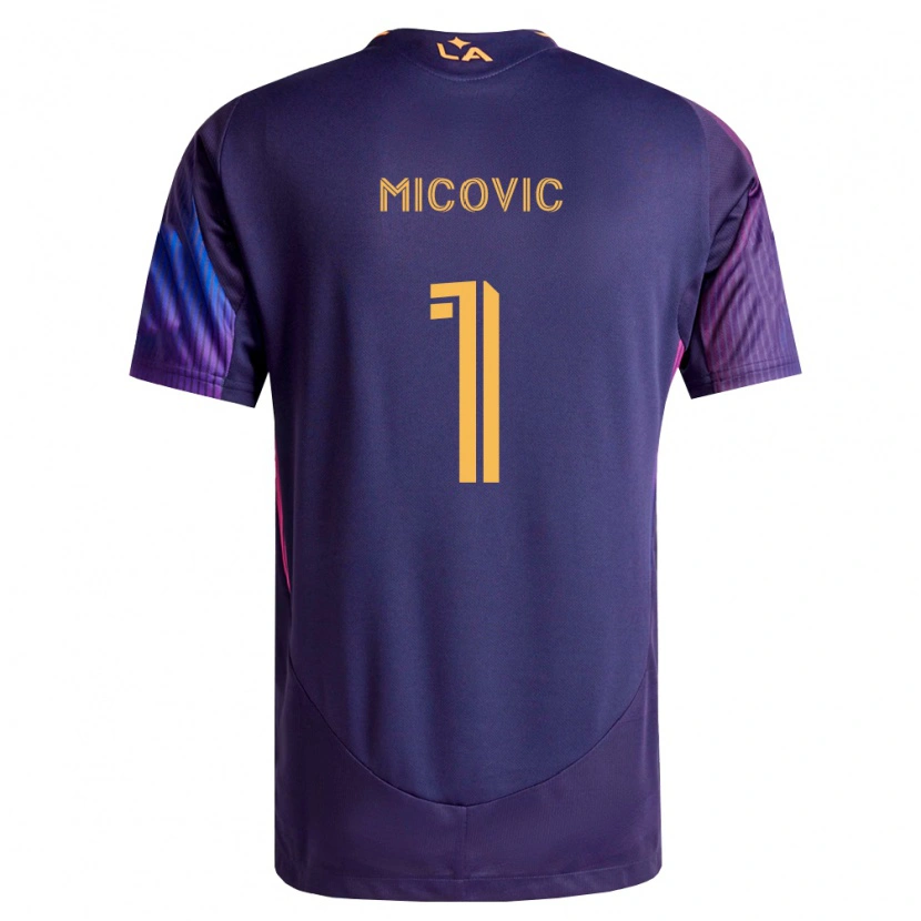 Danxen Kinder Novak Mićović #1 Tiefviolett Gelb Auswärtstrikot Trikot 2026/27 T-Shirt