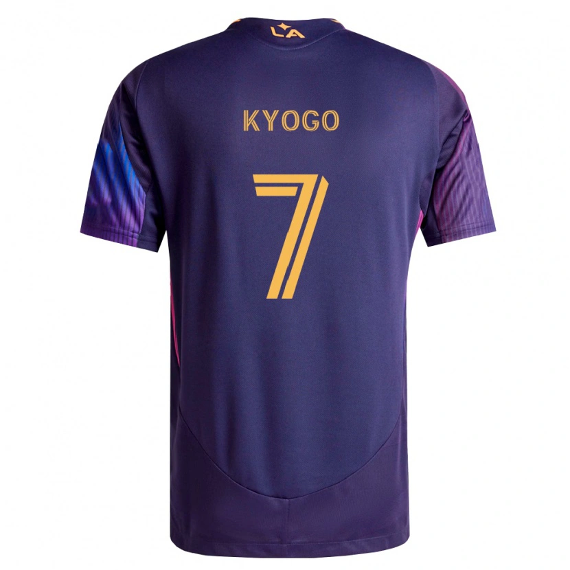 Danxen Kinder Kyogo Furuhashi #7 Tiefviolett Gelb Auswärtstrikot Trikot 2026/27 T-Shirt
