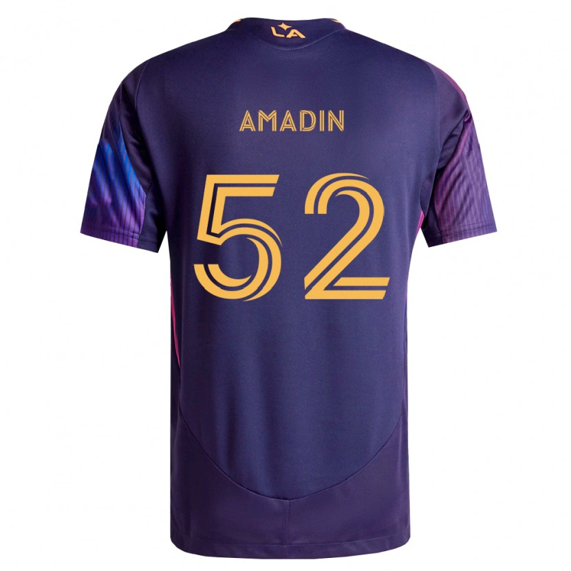 Danxen Kinder Elijah Amadin #52 Tiefviolett Gelb Auswärtstrikot Trikot 2026/27 T-Shirt