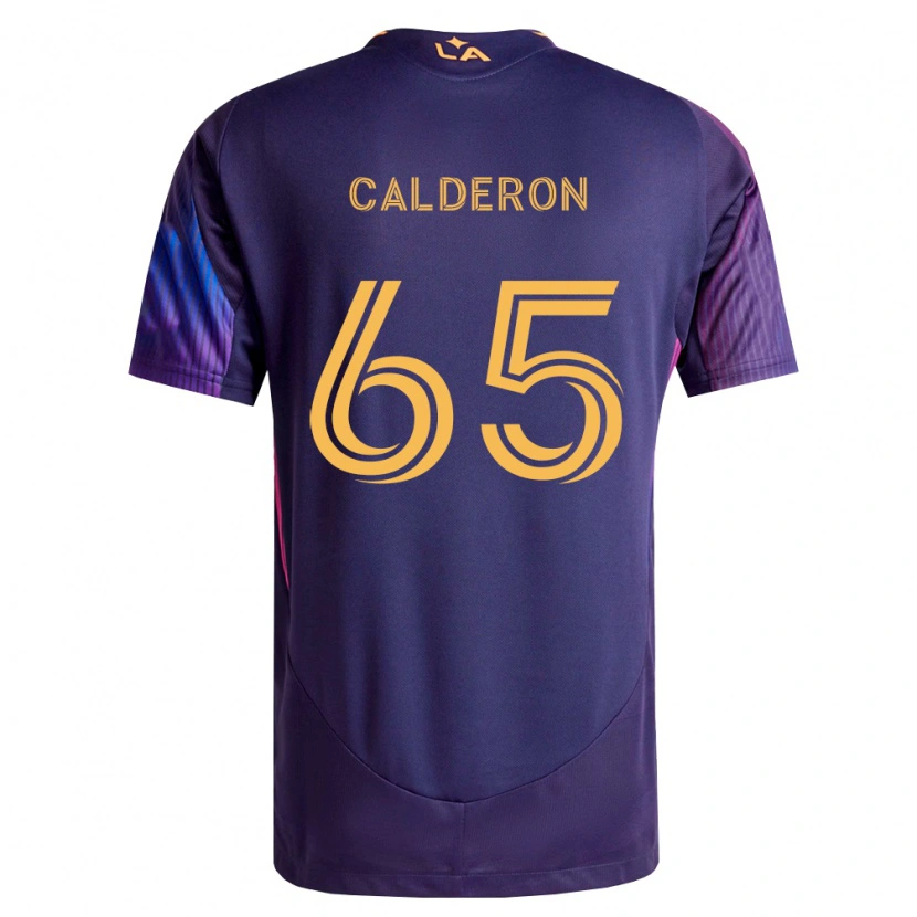 Danxen Kinder Juan Calderón #65 Tiefviolett Gelb Auswärtstrikot Trikot 2026/27 T-Shirt