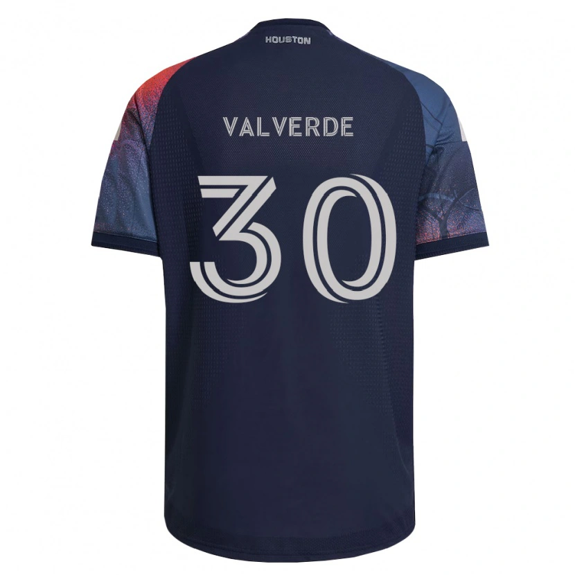 Danxen Kinder Jefferson Valverde #30 Tiefblau Weiß Orange Auswärtstrikot Trikot 2026/27 T-Shirt