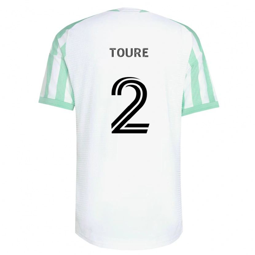 Danxen Kinder Cheick Touré #2 Hellgrün Schwarz Weiß Auswärtstrikot Trikot 2026/27 T-Shirt