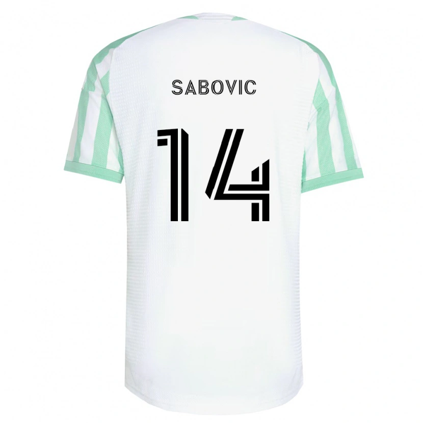 Danxen Kinder Besard Šabović #14 Hellgrün Schwarz Weiß Auswärtstrikot Trikot 2026/27 T-Shirt