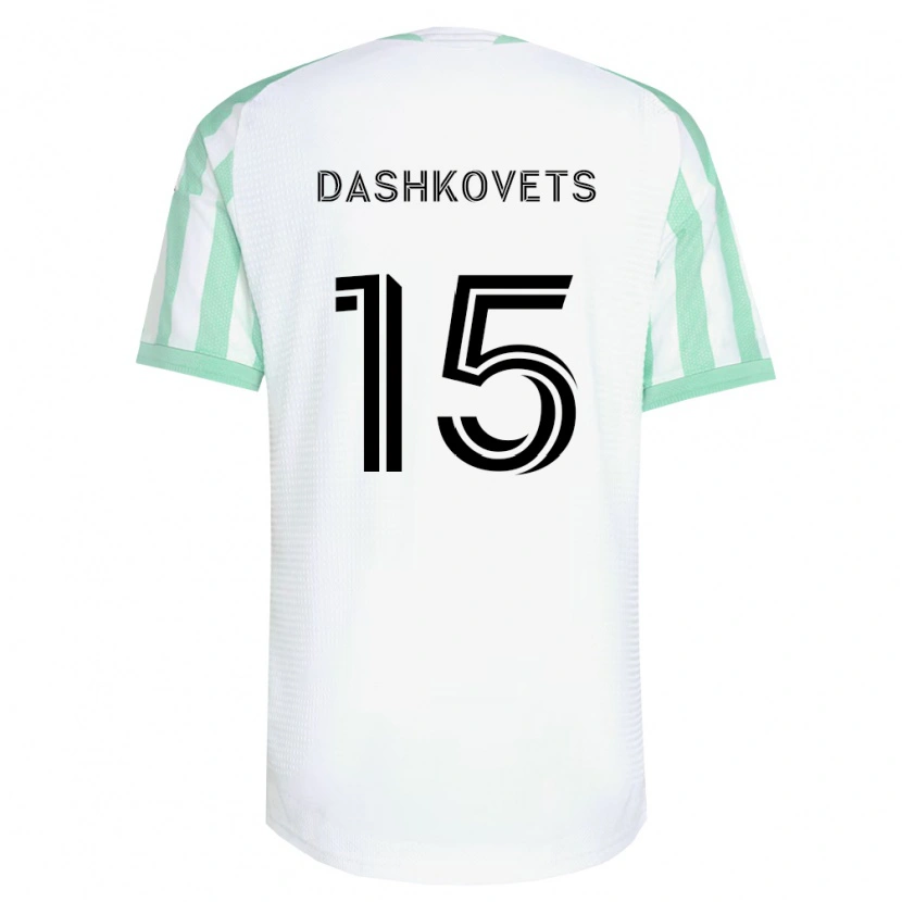 Danxen Kinder Artem Dashkovets #15 Hellgrün Schwarz Weiß Auswärtstrikot Trikot 2026/27 T-Shirt