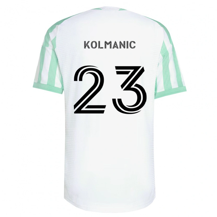 Danxen Kinder Žan Kolmanič #23 Hellgrün Schwarz Weiß Auswärtstrikot Trikot 2026/27 T-Shirt
