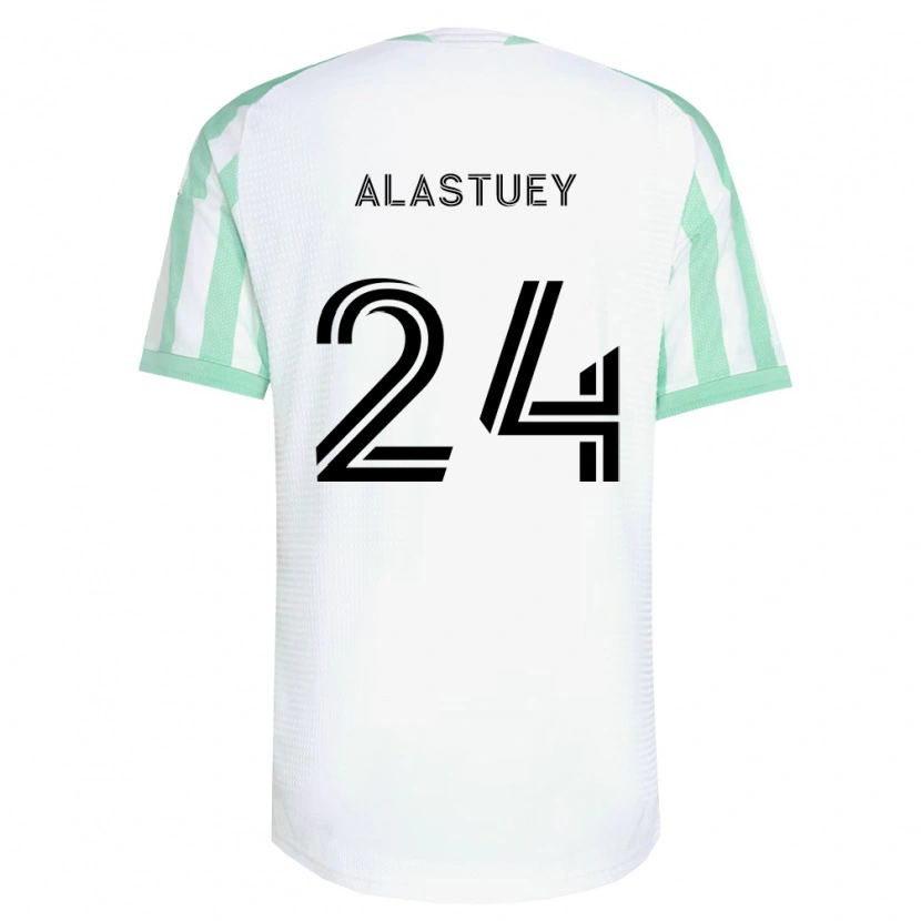 Danxen Kinder Jorge Alastuey #24 Hellgrün Schwarz Weiß Auswärtstrikot Trikot 2026/27 T-Shirt