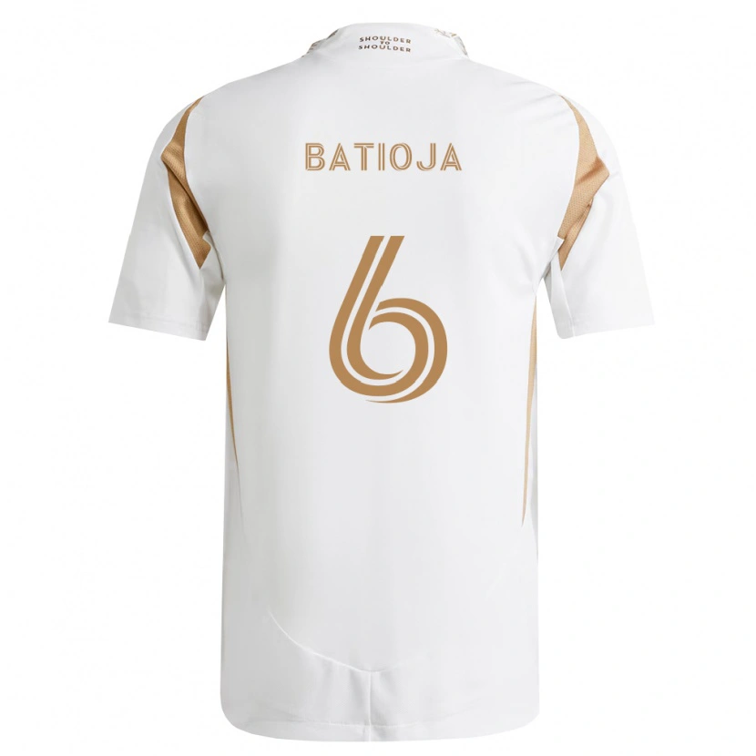 Danxen Kinder Jeremy Batioja #6 Weiß Braun Auswärtstrikot Trikot 2026/27 T-Shirt