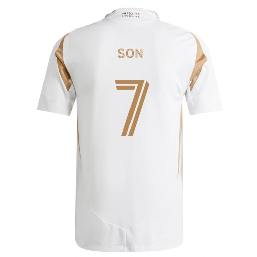 Danxen Kinder Heung-Min Son #7 Weiß Braun Auswärtstrikot Trikot 2026/27 T-Shirt