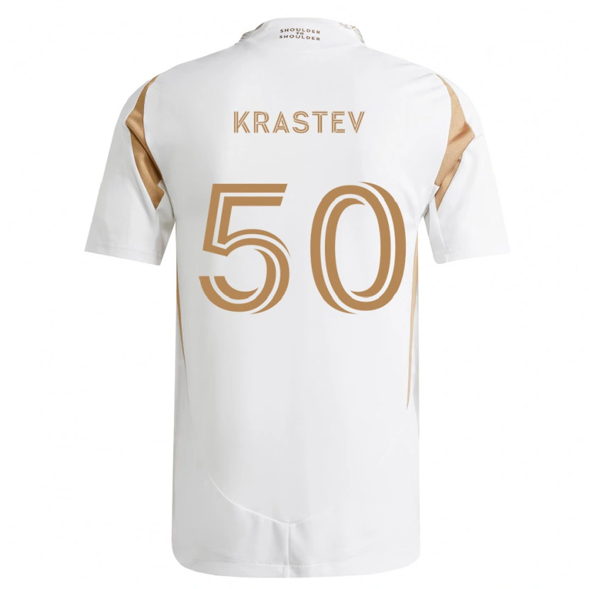 Danxen Kinder Filip Krastev #50 Weiß Braun Auswärtstrikot Trikot 2026/27 T-Shirt