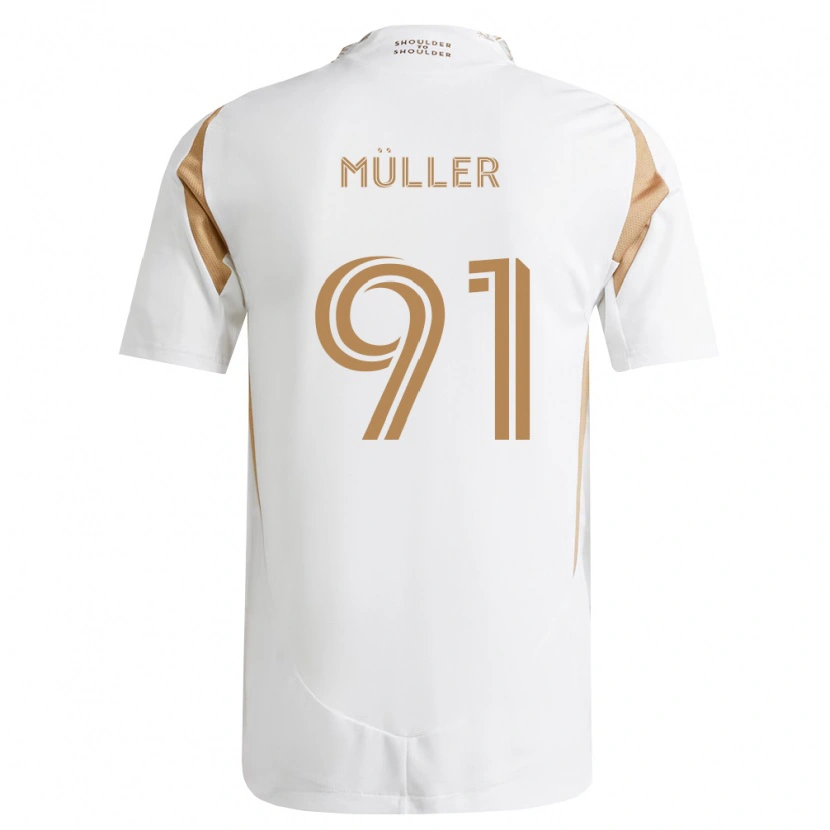 Danxen Kinder Luis Müller #91 Weiß Braun Auswärtstrikot Trikot 2026/27 T-Shirt