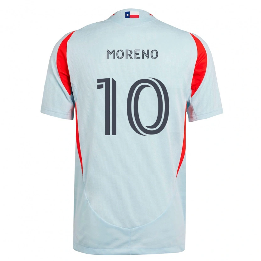 Danxen Kinder Santiago Moreno #10 Dunkelgrau Weiß Rot Auswärtstrikot Trikot 2026/27 T-Shirt