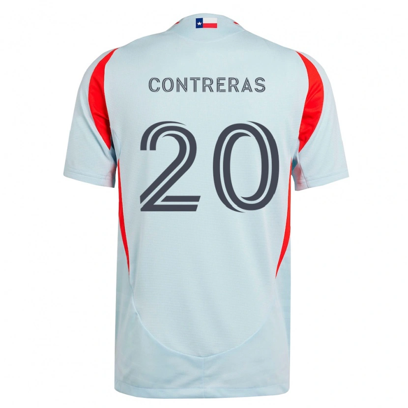 Danxen Kinder Jaidyn Contreras #20 Dunkelgrau Weiß Rot Auswärtstrikot Trikot 2026/27 T-Shirt