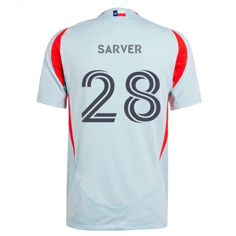 Danxen Kinder Sam Sarver #28 Dunkelgrau Weiß Rot Auswärtstrikot Trikot 2026/27 T-Shirt