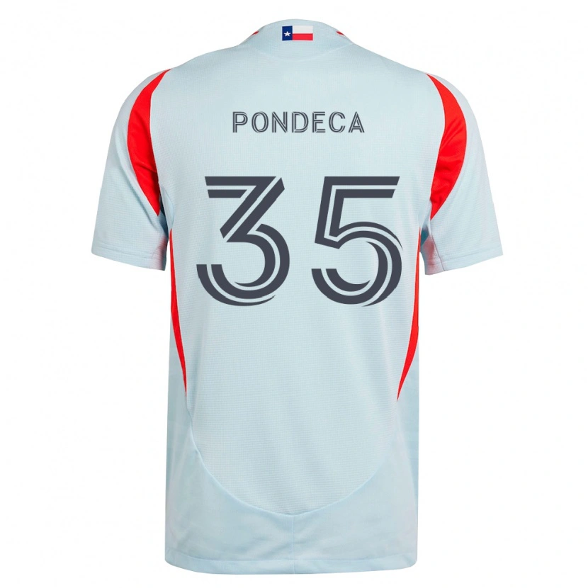 Danxen Kinder Tomas Pondeca #35 Dunkelgrau Weiß Rot Auswärtstrikot Trikot 2026/27 T-Shirt