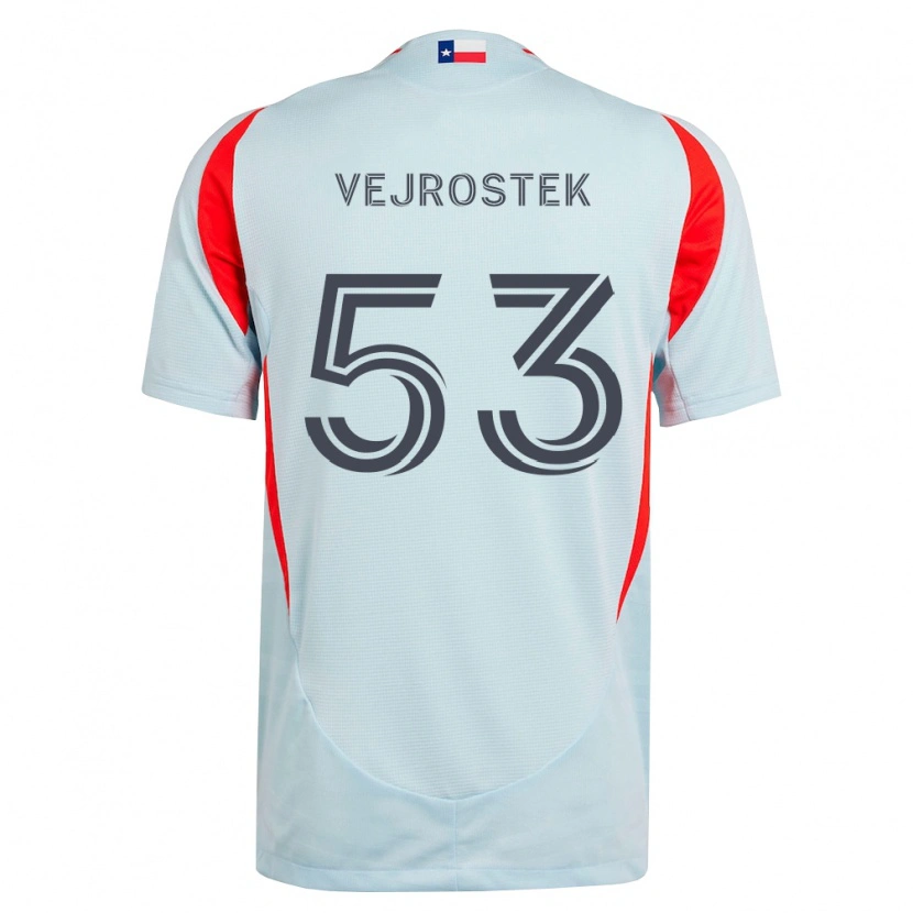 Danxen Kinder Liam Vejrostek #53 Dunkelgrau Weiß Rot Auswärtstrikot Trikot 2026/27 T-Shirt