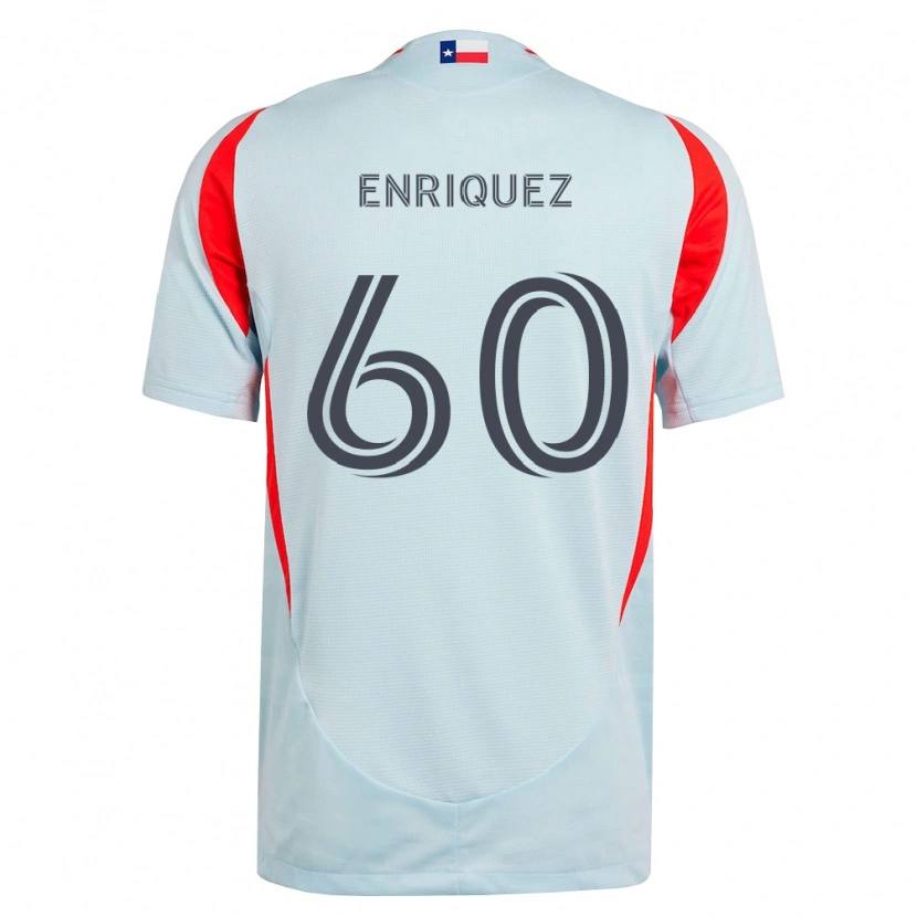Danxen Kinder Fabian Enriquez #60 Dunkelgrau Weiß Rot Auswärtstrikot Trikot 2026/27 T-Shirt