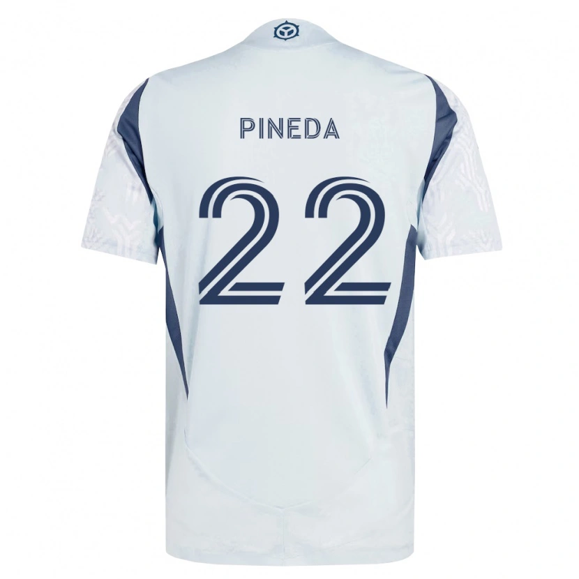 Danxen Kinder Mauricio Pineda #22 Blau Grau Weiß Auswärtstrikot Trikot 2026/27 T-Shirt