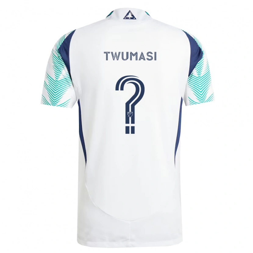 Danxen Kinder Isaac Twumasi #0 Weiß Marineblau Hellgrün Auswärtstrikot Trikot 2026/27 T-Shirt
