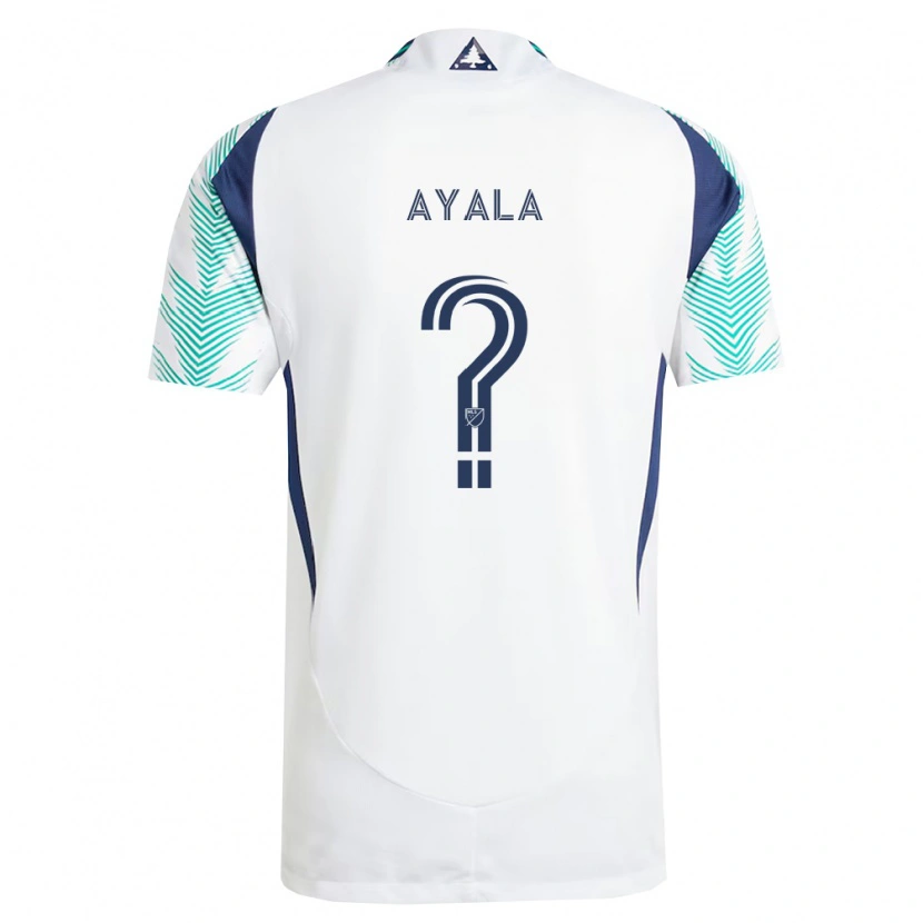 Danxen Kinder Jordi Ayala #0 Weiß Marineblau Hellgrün Auswärtstrikot Trikot 2026/27 T-Shirt