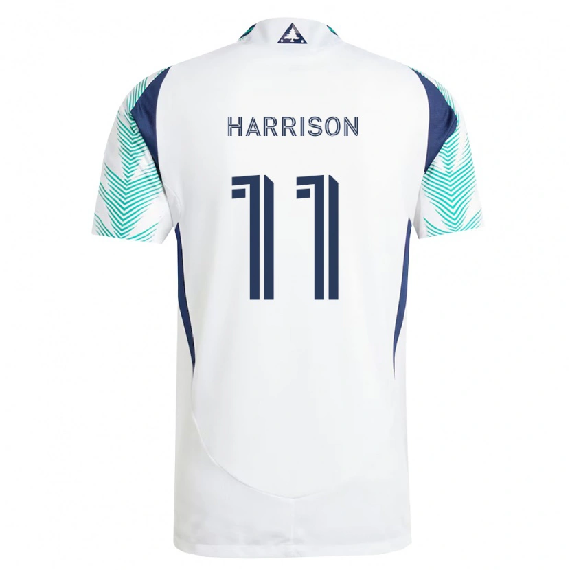 Danxen Kinder Jack Harrison #11 Weiß Marineblau Hellgrün Auswärtstrikot Trikot 2026/27 T-Shirt