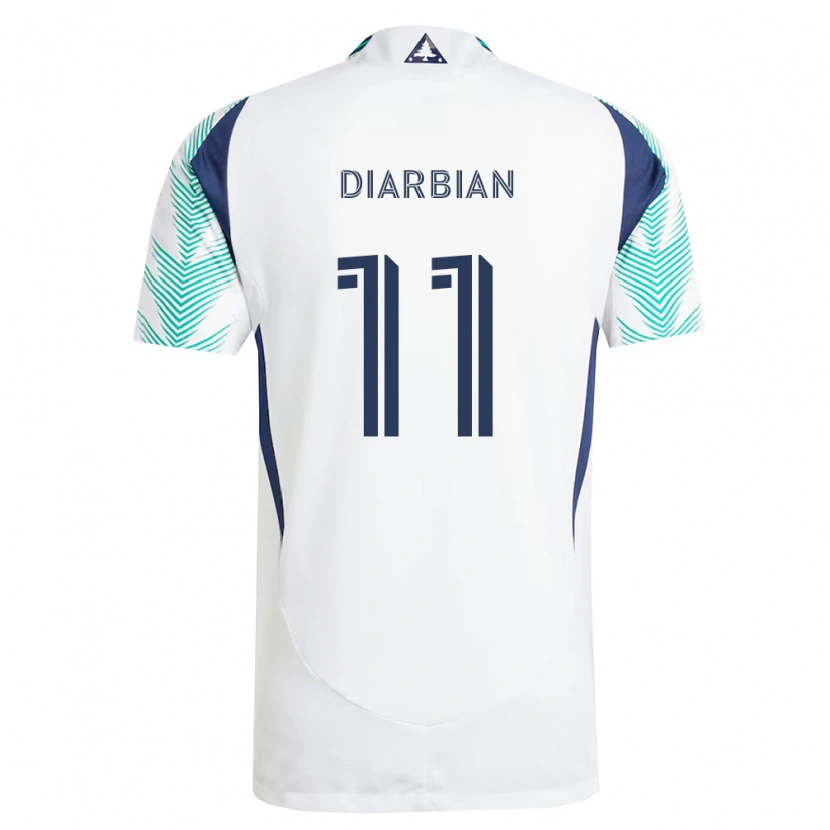 Danxen Kinder Gevork Diarbian #11 Weiß Marineblau Hellgrün Auswärtstrikot Trikot 2026/27 T-Shirt