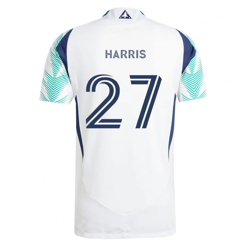 Danxen Kinder Wilson Harris #27 Weiß Marineblau Hellgrün Auswärtstrikot Trikot 2026/27 T-Shirt