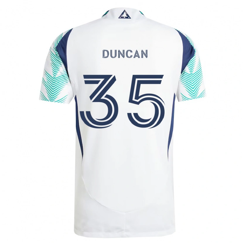 Danxen Kinder Nakye Greenidge-Duncan #35 Weiß Marineblau Hellgrün Auswärtstrikot Trikot 2026/27 T-Shirt