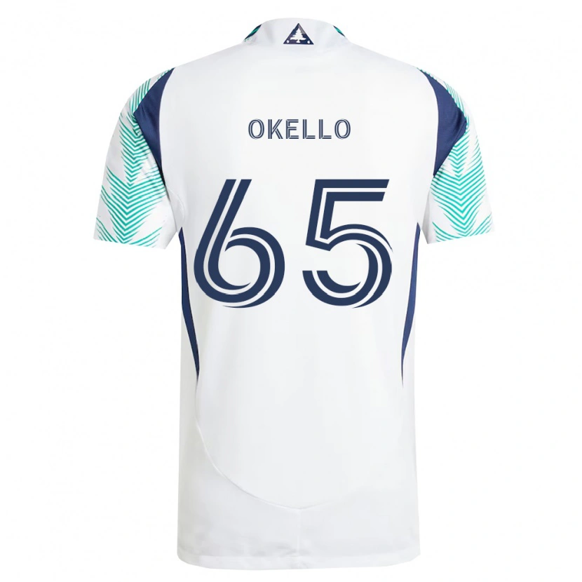 Danxen Kinder Noble Okello #65 Weiß Marineblau Hellgrün Auswärtstrikot Trikot 2026/27 T-Shirt