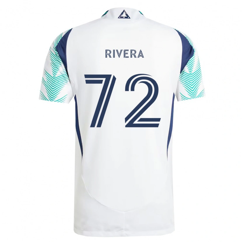 Danxen Kinder Damián Rivera #72 Weiß Marineblau Hellgrün Auswärtstrikot Trikot 2026/27 T-Shirt